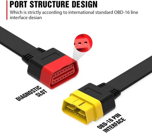Miniatura 9 de Cable de extensión OBD2, herramienta profesional de escaneo de diagnóstico automotriz, cable de extensión completo de 16 pines para escáner ODBII