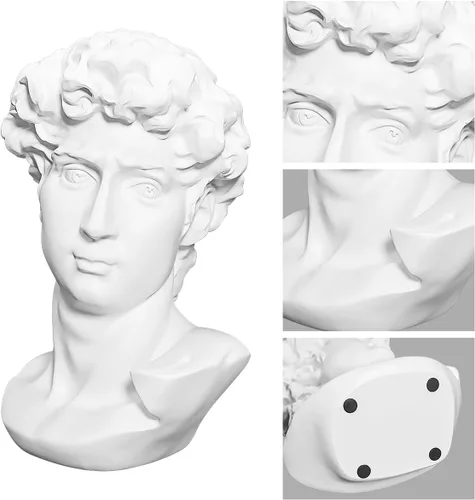 Miniatura 2 de Escultura de figura clásica decorativa de yeso, resina como modelo de pintura para artistas, busto, Venus, Apollo-David David escultura - 11.8 in