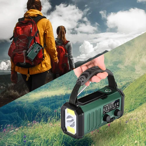 Miniatura 7 de Radio meteorológica de emergencia NOAA, la mejor batería portátil de 10000 mAh, manivela, radios de viento AM/FM alimentadas por energía solar