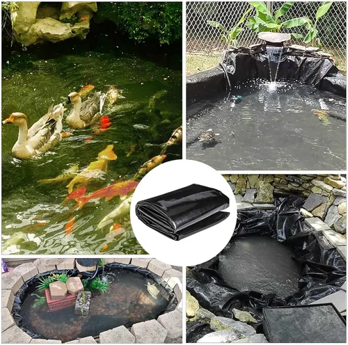Miniatura 6 de ToLanbbt Revestimiento de estanque de 10 x 13 pies, 20 mil HDPE resistente a los rayos UV, revestimiento de estanque preformado fácil de cortar