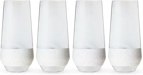 Miniatura 16 de Host Freeze Copas de champán, juego de copas de vino espumoso irrompibles de doble pared congelables, sin tallo, copas de plástico para mimosas