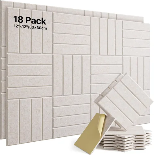 Miniatura 13 de Paneles de pared acústicos autoadhesivos, paquete de 12 paneles absorbentes de sonido en ladrillo, paneles de espuma de alta densidad con Gris-oscuro