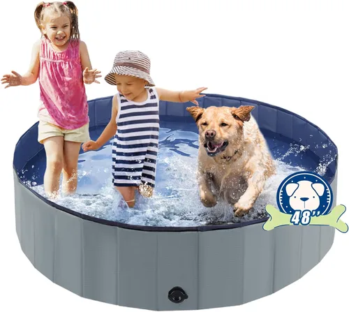 Miniatura 19 de Eooqi Piscina plegable para perros, bañera portátil para mascotas y piscina infantil, bañera plegable para cachorros, perros pequeños, medianos