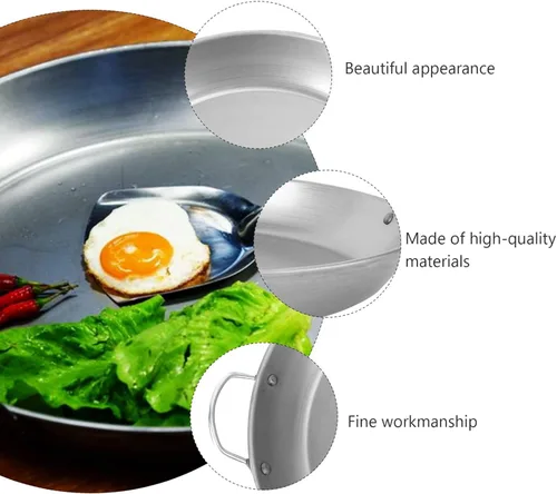 Miniatura 5 de Cabilock Plato de hierro forjado de alta temperatura redondo barbacoa bistec olla compacta y fácil de limpiar
