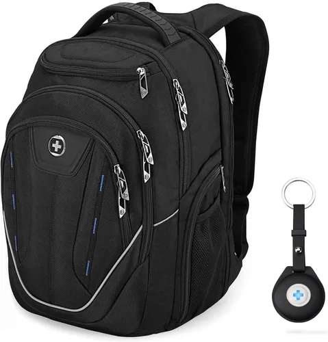 Miniatura 11 de Swissdigital Design TSA - Mochila para laptop de negocios para hombre, mochila de viaje con puerto de carga USB, mochilas universitarias