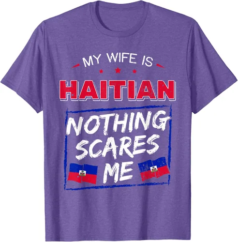 Miniatura 6 de My Wife Is Haitian Republic of Haiti Heritage Roots - Camiseta con bandera, Negro, S