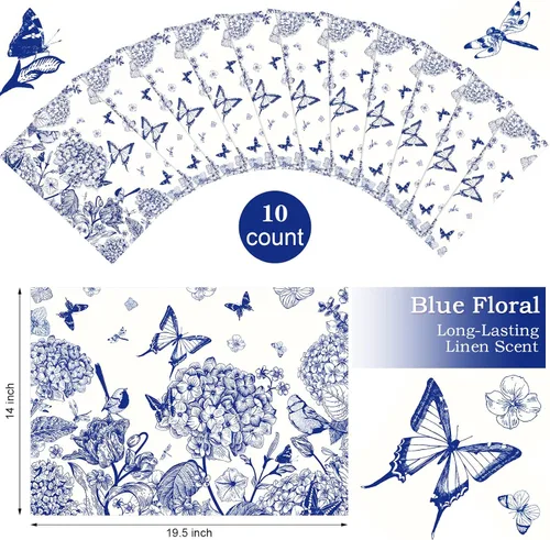 Miniatura 2 de Gersoniel 10 hojas de forros de cajones para aparadores, revestimientos de cajones perfumados, papel perfumado no adhesivo para estantes fragantes