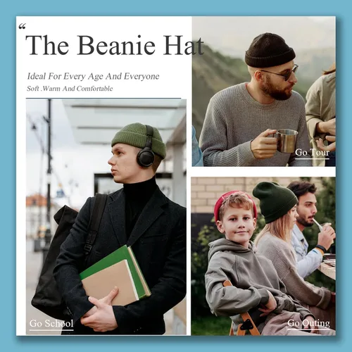 Miniatura 6 de Gorro de punto de invierno personalizado con tu texto y foto para hombres y mujeres