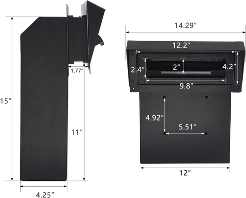 Miniatura 3 de xydled Buzón de correo resistente con cerradura de llave, 15''x12''x6'', buzón de metal con cerradura montado en la puerta, caja de depósito