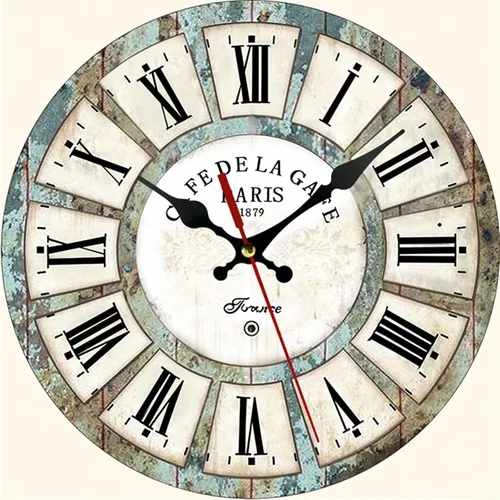 Miniatura 34 de Reloj de pared redondo de madera de 12 pulgadas, silencioso, sin tictac, de cuarzo, funciona con pilas, para oficina, cocina, dormitorio, aula