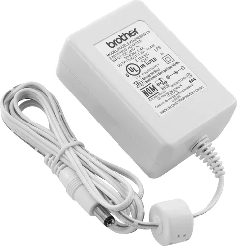 Brother Adaptador de corriente alterna blanco AD24ESAW original para etiquetadoras Brother P-Touch seleccionadas, cargador de fuente de alimentación