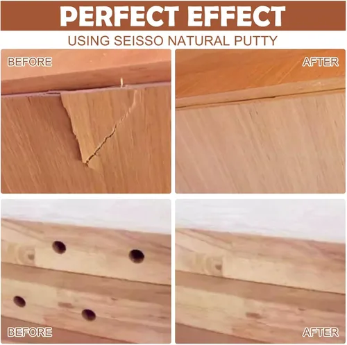 Miniatura 3 de SEISSO Masilla para Madera, Masilla de Nuez para Molduras, Masilla para Madera Pintable, Teñible, Masilla para Madera a Base de Agua para Nogal