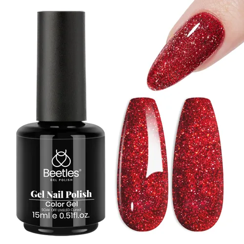 Miniatura 120 de Beetles - Esmalte de uñas de gel verde luminoso que brilla en la oscuridad, esmalte de uñas de gel que se absorbe con lámpara LED UV, arte de uñas
