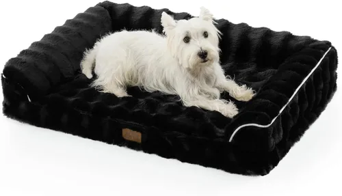 Miniatura 12 de COZY KISS Cama ortopédica de piel sintética de conejo para perro, cama grande para perro, sofá de espuma de apoyo para mascotas con funda de forro