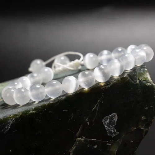Miniatura 3 de DAZCOLO Pulsera de gemas hecha a mano con piedras preciosas de macramé ajustable de 0.315 in, cuentas redondas, cristales de cuarzo