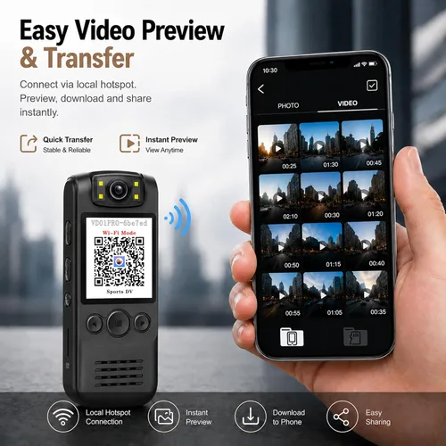 Miniatura 2 de Cámara Corporal 4K con Grabación de Audio y Vídeo, Cámara Ponible Mini de 128GB con Cordón Magnético, Cámara Corporal para Viaje, Ciclismo