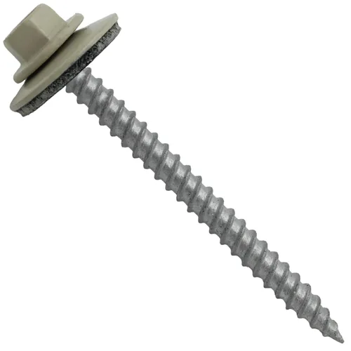 Miniatura 20 de 12 tornillos para techos de metal gris ABC de 2-1/2 pulgadas, cabezal de arandela hexagonal, arranque automático/roscado, arandela EPDM. 1 bolsa