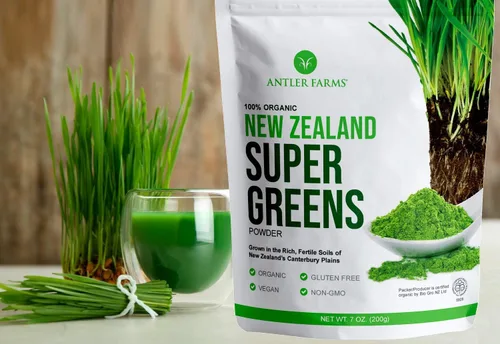 Miniatura 4 de Antler Farms - Polvo 100% puro orgánico de Nueva Zelanda Super Greens, 40 porciones, 7.05 oz - Hierba de trigo, cebada, clorella, espirulina