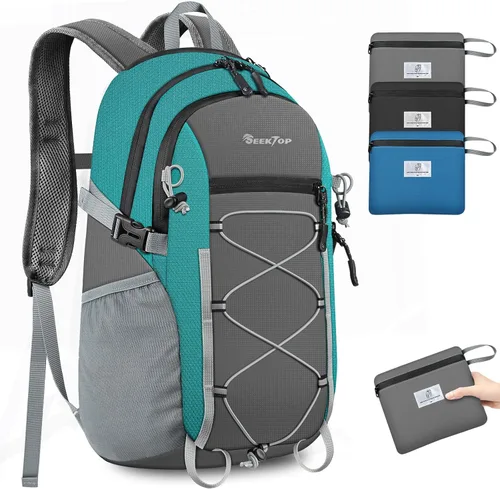 Seektop - Mochila plegable impermeable de 20L para senderismo, mochila ultra ligera y pequeña para día, mochila compactable para hombre y mujer Verde