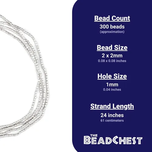 Miniatura 4 de The Bead Chest Cuentas ovaladas pequeñas de plata brillante (0.079 in)