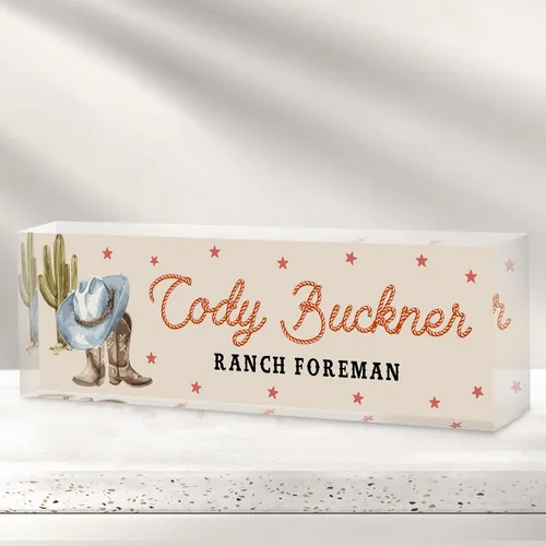 Miniatura 34 de Placa de nombre personalizada para escritorio, placas de nombre grabadas personalizadas para hombre, regalos del día del jefe para jefe, decoración