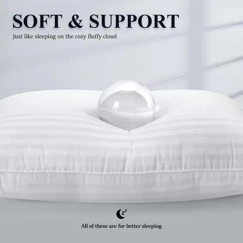 Miniatura 3 de COZSINOOR Juego de 2 almohadas de cama tamaño Queen para dormir - Calidad de hotel - Relleno de microfibra alternativa al plumón transpirable