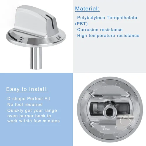 Miniatura 3 de 5304525746 - Paquete de 5 perillas de repuesto para estufas de gas Frigidaire, pieza de repuesto para 5304504839 (paquete de 5)