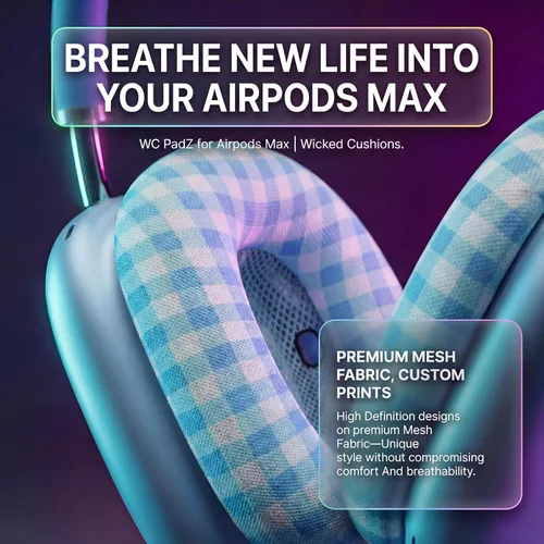 Miniatura 4 de WC PadZ Max - Almohadillas para los oídos compatibles con AirPods Max 1 y 2, fabricadas por Wicked Cojines, tela suave, comodidad mejorada