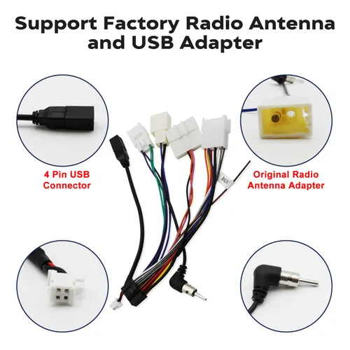 Miniatura 5 de Arnés de cableado de radio estéreo para coche para radio de Toyota de 2012 y posteriores. Adaptador de cable de radio con soporte para antena