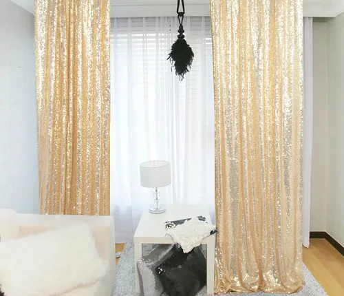 Miniatura 23 de ShinyBeauty Cortinas de Telón de Fondo con Lentejuelas 4x10 pies Negro Cortinas de Lentejuelas 2 Paneles Telones de Fondo para Bodas Telón de Fondo