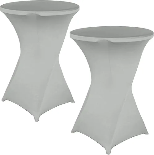 Miniatura 16 de Jeloris Paquete de 2 manteles redondos de elastano elástico de elastano de 32 x 43 pulgadas, color negro, para bodas, banquetes, eventos, fiestas