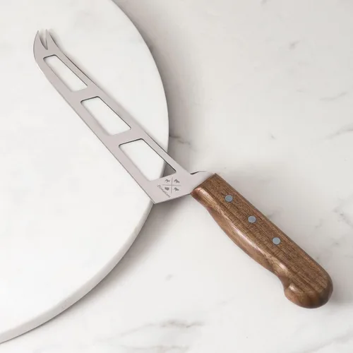 Miniatura 3 de Formaticum Cuchillo profesional de queso suave con horquilla, cortador de queso suave de 8 x 1.25 pulgadas, hoja de acero inoxidable antiadherente