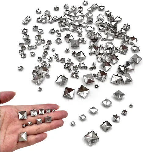 Miniatura 17 de Honigo - Tachuelas metálicas de latón sólido, 150 unidades, forma redonda y cúpula, 4/6/8/10/12mm, 4 puntas, para manualidades en cuero, ropa