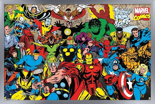 Miniatura 8 de Trends International Marvel Comics - Póster de pared con línea retro, 22.375 x 34 pulgadas, versión premium sin marco