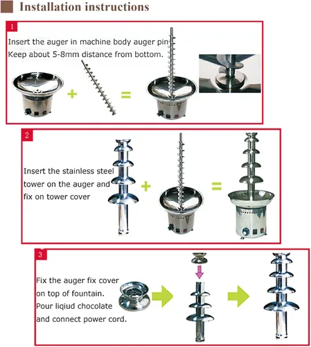 Miniatura 3 de Máquina de fuente de chocolate para fiesta, 6 niveles, acero inoxidable, fuente de chocolate caliente, fuente de cascada, fuente de fondue