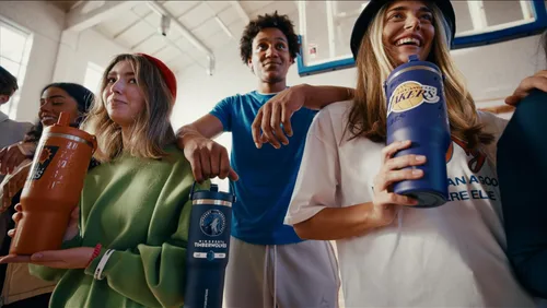 Miniatura 8 de Hydrapeak x NBA Vaso Nomad con Licencia Oficial de Phoenix Suns de 32 oz con Asa y Tapa con Popote, Botella de Agua de Acero Inoxidable a Prueba