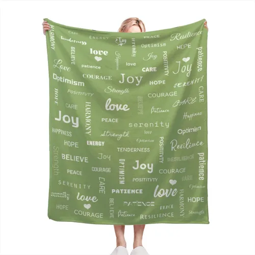 Miniatura 35 de Manta curativa, manta de regalo para mujeres y hombres, cálido regalo inspirador, manta de forro polar suave con energía positiva, comodidad, amor