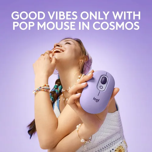 Miniatura 2 de Logitech POP Mouse, ratón inalámbrico con emojis personalizables, tecnología SilentTouch, desplazamiento de precisión/velocidad, diseño compacto