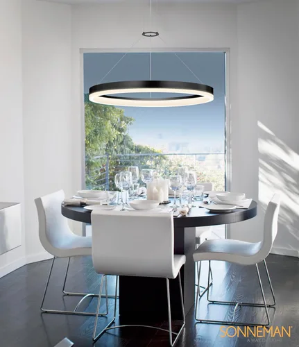 Miniatura 4 de Sonneman Modern Lighting 2311.16 Corona - Lámpara colgante LED con anillo de 1 luz para isla de cocina o comedor con cubierta acrílica, cable
