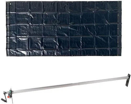 Miniatura 14 de Mytee Products Lona de vinilo de asfalto negro de 7 pies 6 pulgadas x 15 pies con doble bolsillo y ojales, lona de vinilo impermeable de 18 onzas