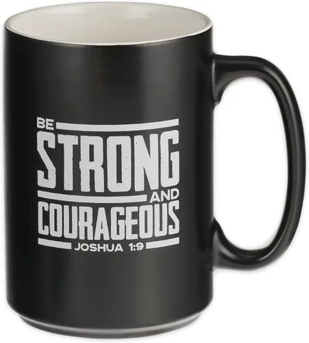 Miniatura 18 de Christian Art Gifts Taza grande de cerámica inspiradora con escritura bíblica para café y té para hombres: Versículo bíblico que anima al hombre