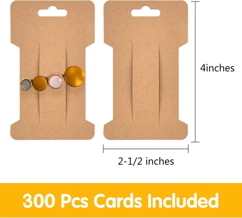 Miniatura 2 de 300 tarjetas de exhibición de pinzas para el cabello, pasadores para el cabello, soporte de exhibición de joyas, cartón de papel rectangular