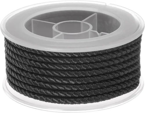 Miniatura 27 de HARFINGTON Cordón de hilo de nailon para cuentas de 0.063 in, cuerda de nailon trenzado extrafuerte para manualidades, pulseras, joyería, Negro