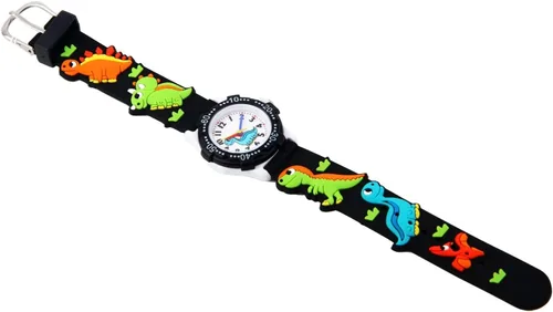 Miniatura 4 de Jewtme Lindos relojes para niños pequeños de 3 a 8 años analógicos para profesores de tiempo 3D, correa de silicona de dibujos animados para niñas