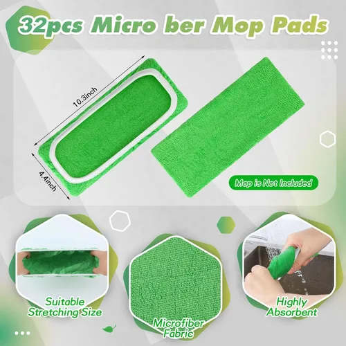 Miniatura 2 de Ziliny 32 almohadillas reutilizables de microfibra lavables de microfibra compatibles con Swiffer Refill paños de barrido en seco para limpieza