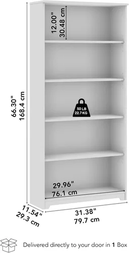 Miniatura 3 de Bush Furniture estantería con 5 niveles, Madera