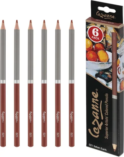 Cezanne Creative Mark - Lápices de colores de primera calidad, tierra italiana, paquete de 6 lápices de dibujo altamente pigmentados, lápices de