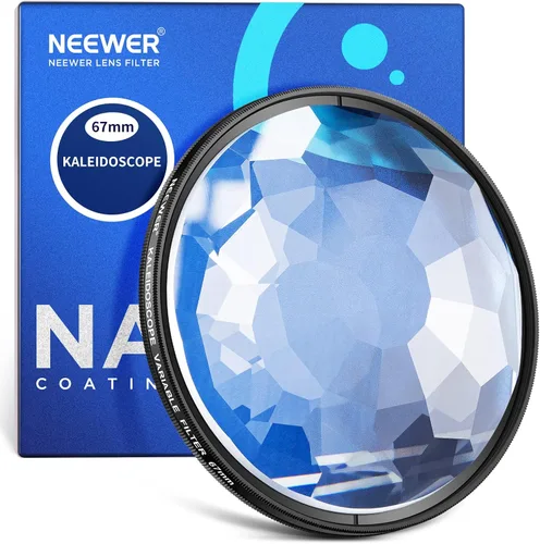 NEEWER Filtro de lente de prisma caleidoscopio de 2.638 in, filtro de efecto de cristal de prisma de fotografía con refracción múltiple y número