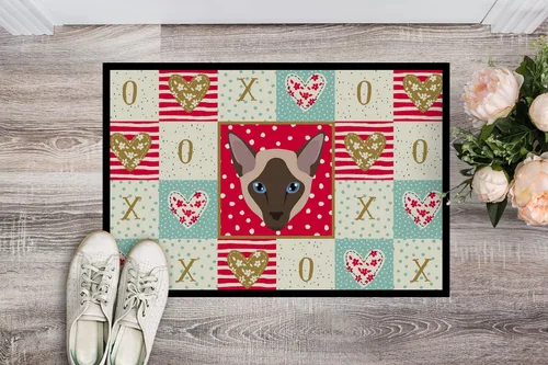 Miniatura 2 de Caroline's Treasures CK5162MAT - Tapete moderno siamés con diseño de gato de 18 x 27 pulgadas, tapete rojo para puerta delantera, para interiores
