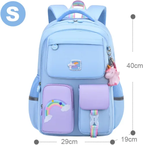 Miniatura 2 de Mochila de unicornio linda mochila para laptop, bolsas de viaje ligeras y duraderas, Azul Patchwork, S